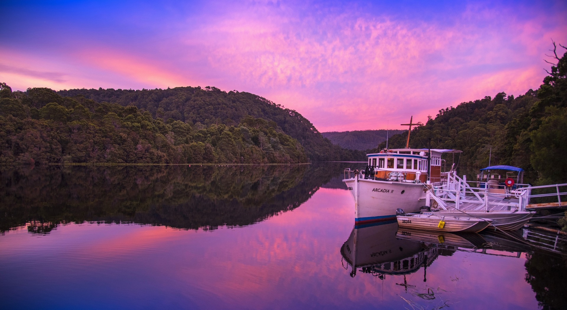 Sunset on the Pieman River