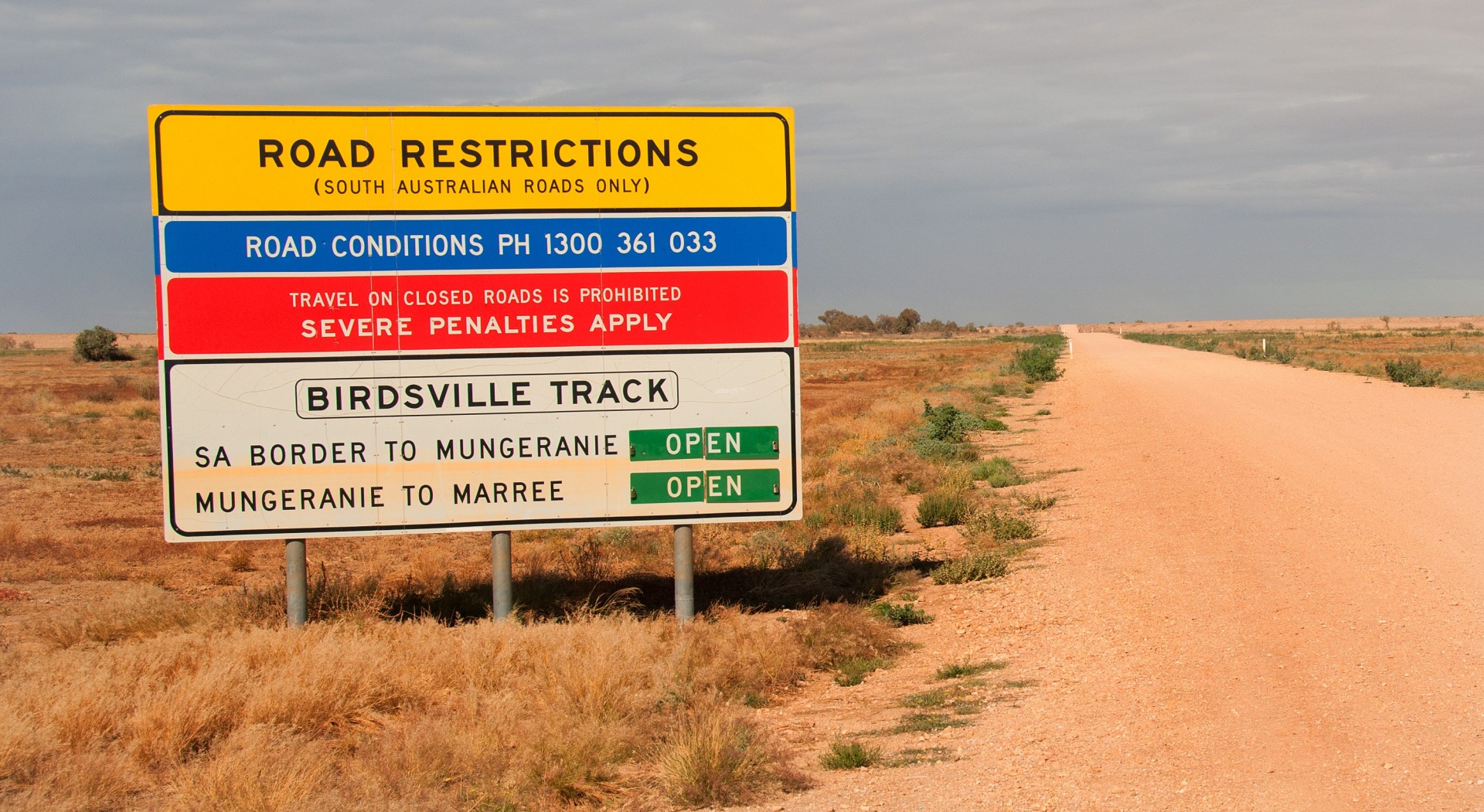 Road condition sign
