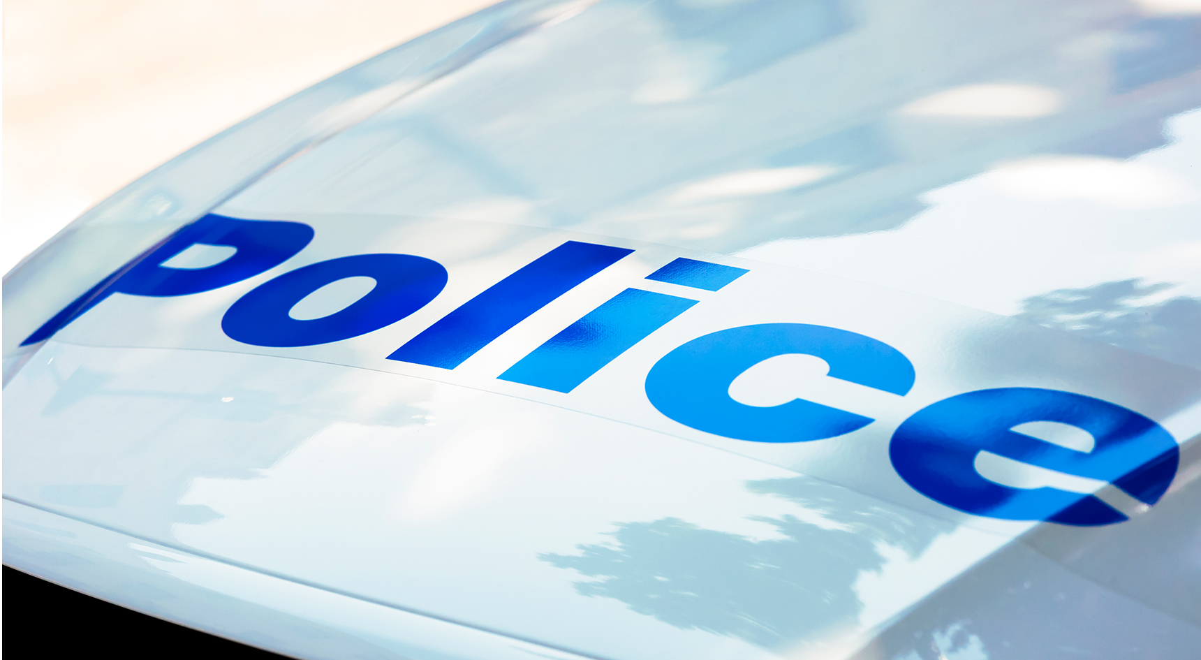 Close up of the bonnet of a police car