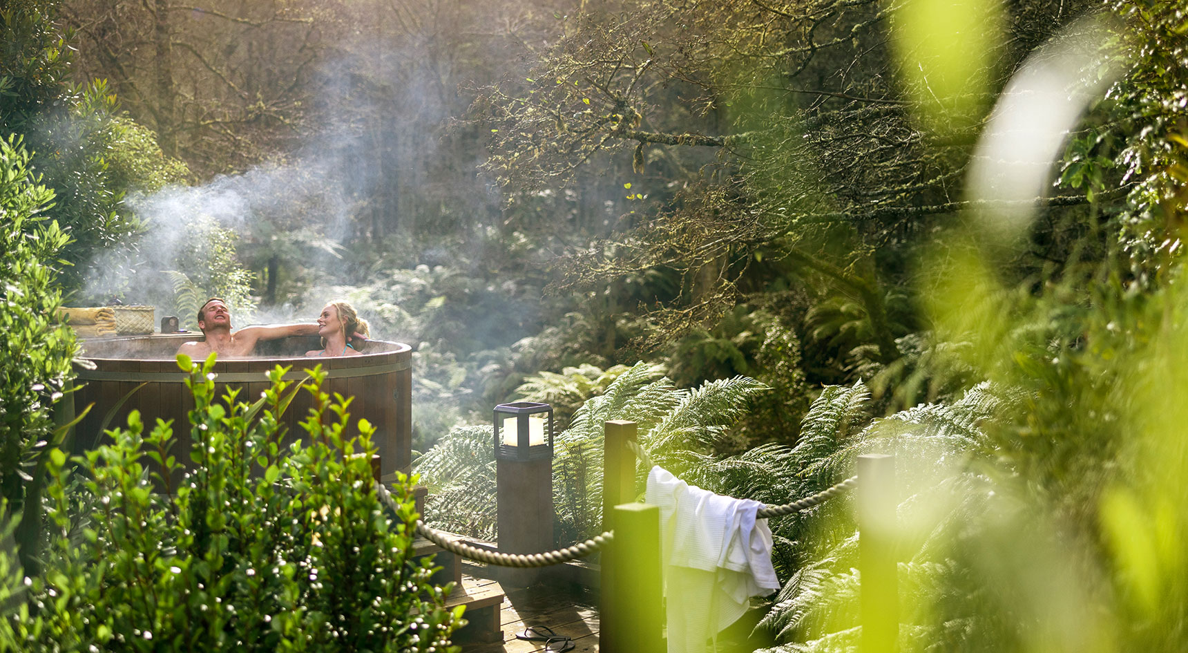 two people lazing in a thermal spa