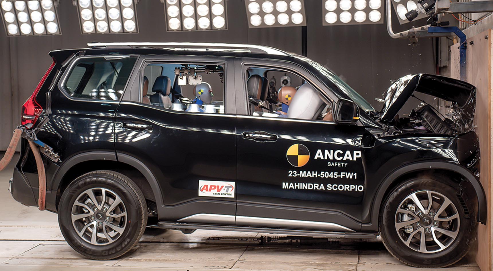 The Mahindra Scorpio undergoing testing.