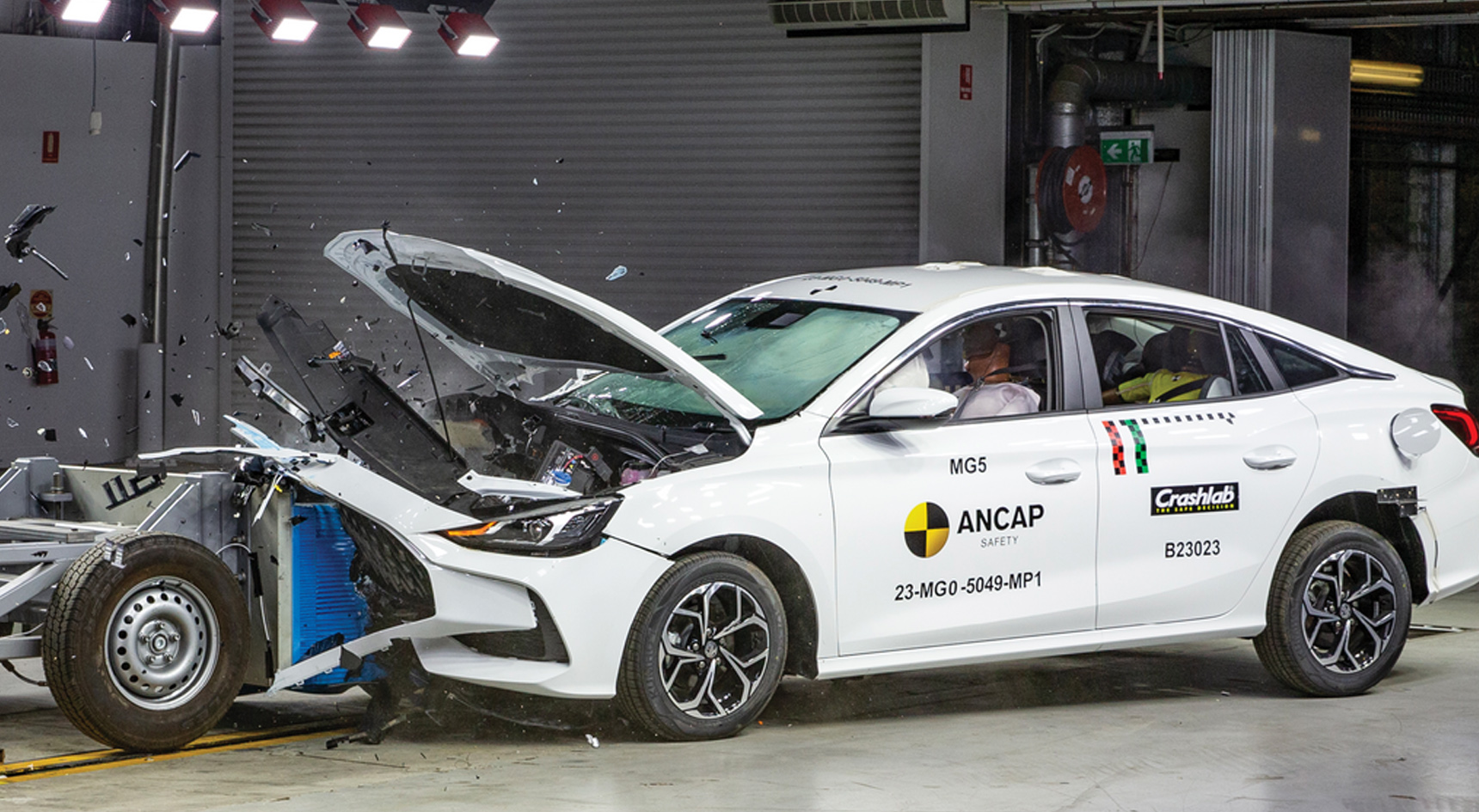 ANCAP conducting an offset test on the MG 4