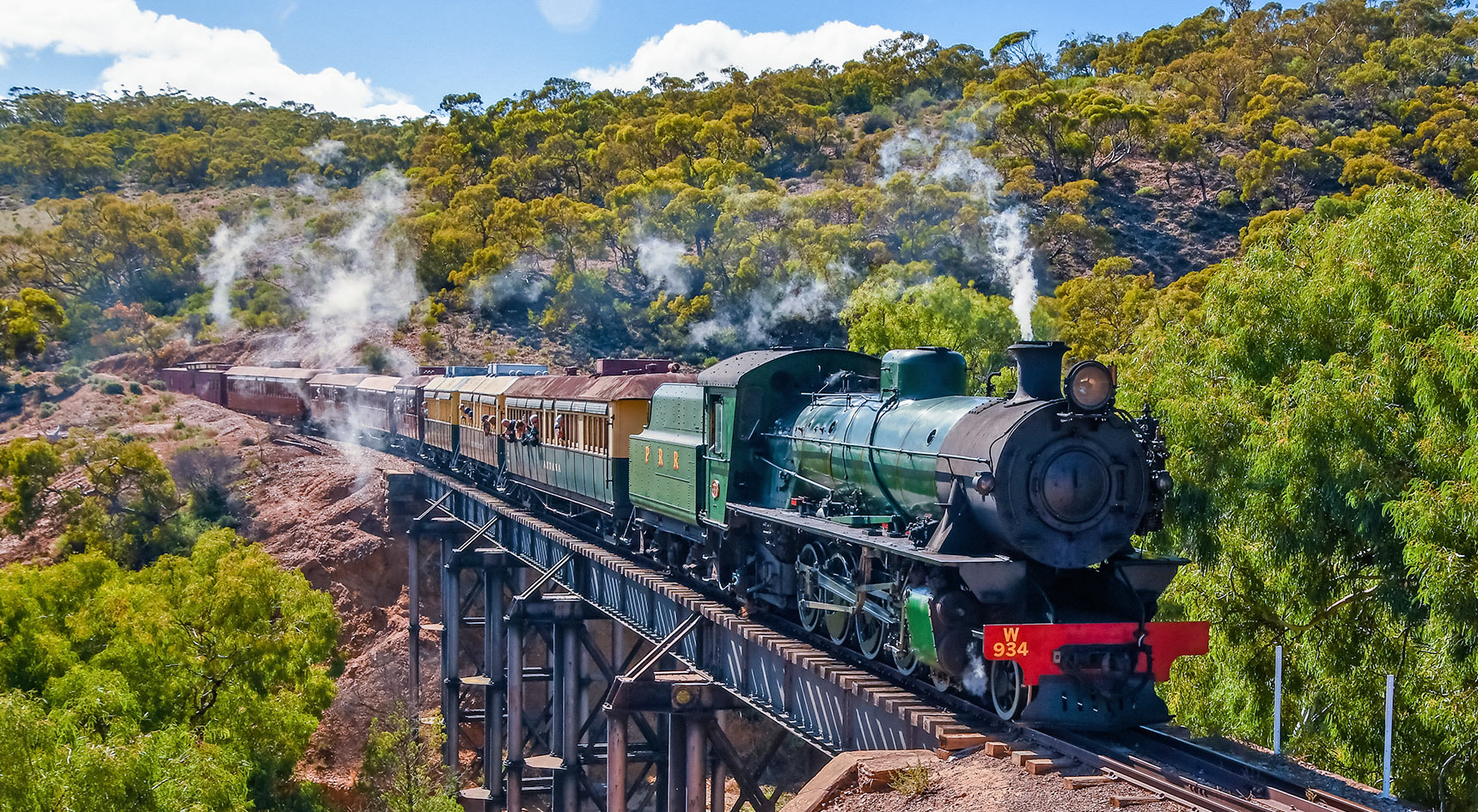 Steam train in the Flinders Ranges